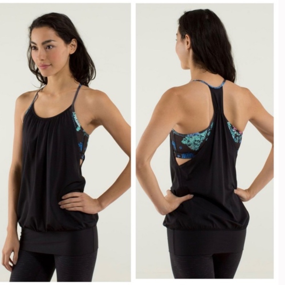 Lululemon No Limits 2 in 1 Racer Back Sports Bra Top EUC 6